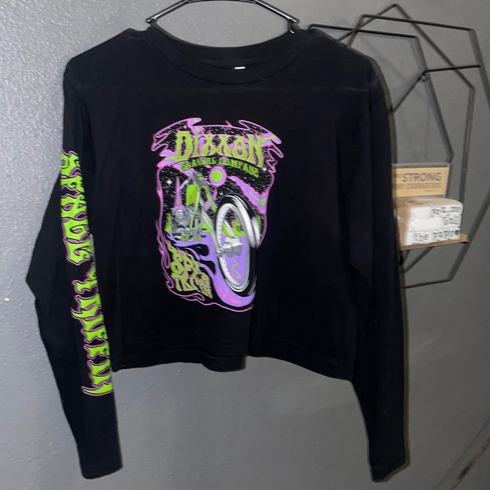 Dixxon Flannel Company Space Trippin Women’s Long Sleeve Cropped Tee Size M